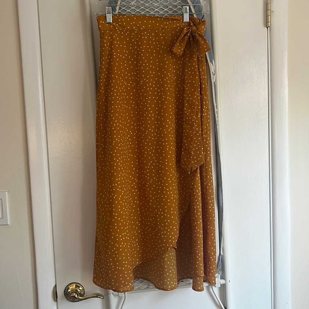 Yellow wrap skirt